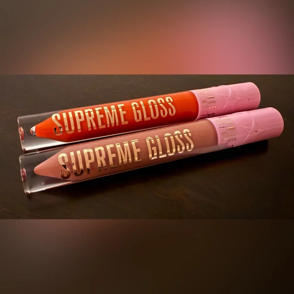 Jeffree Star Supreme Gloss Lip Gloss Set | Full Size | Nude & Red Bundle
